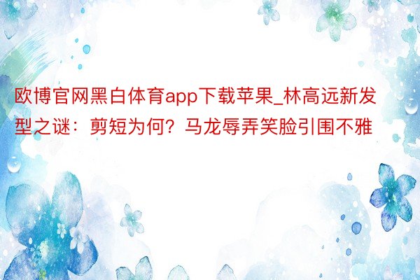 欧博官网黑白体育app下载苹果_林高远新发型之谜：剪短为何？马龙辱弄笑脸引围不雅