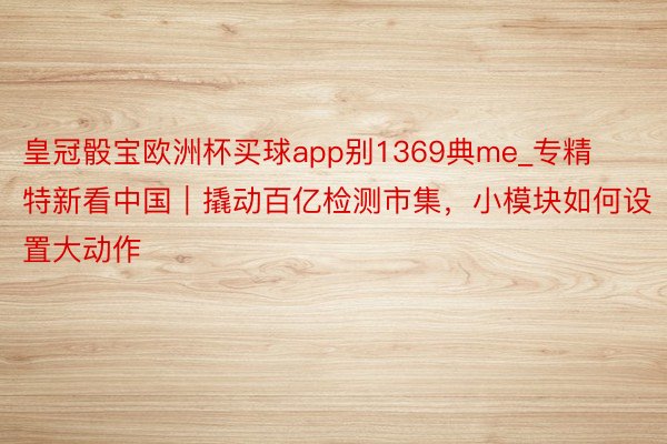 皇冠骰宝欧洲杯买球app别1369典me_专精特新看中国｜撬动百亿检测市集，小模块如何设置大动作