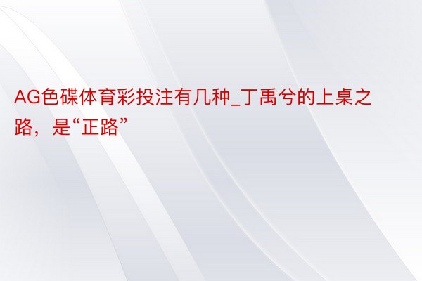 AG色碟体育彩投注有几种_丁禹兮的上桌之路，是“正路”